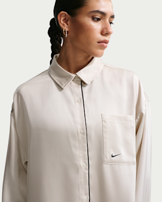 Nike Sportswear Women's Oversized Satin Long-Sleeve Top. Nike IL